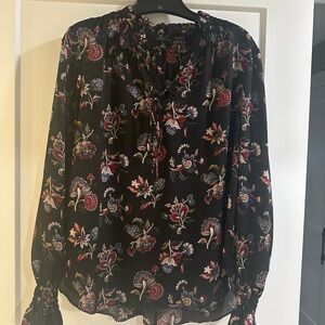Ann Taylor Black Floral Blouse